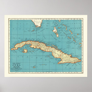 Poster Carte vintage 18x24 de Cuba