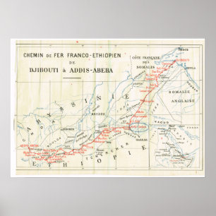 Poster Carte vintage, 1920, Français, Chemin de Fer, Ethi