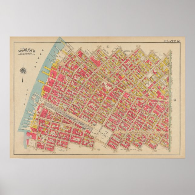 Poster Carte vintage Brooklyn | George Washington Bromley (Devant)