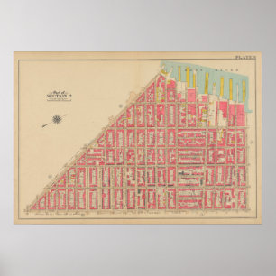 Poster Carte vintage Brooklyn   George Washington Bromley