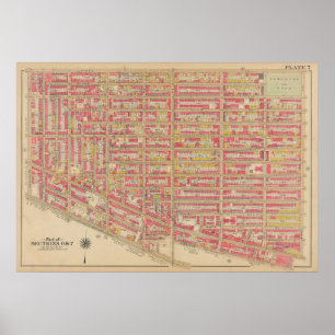 Poster Carte vintage Brooklyn   George Washington Bromley