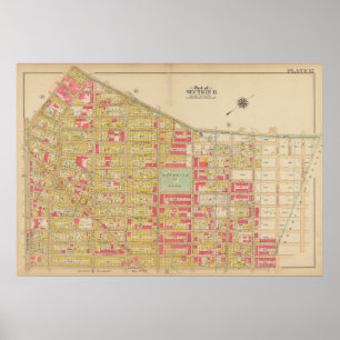 Poster Carte vintage Brooklyn   George Washington Bromley
