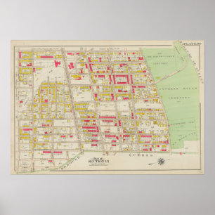 Poster Carte vintage Brooklyn   George Washington Bromley