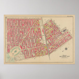 Poster Carte vintage Brooklyn   George Washington Bromley