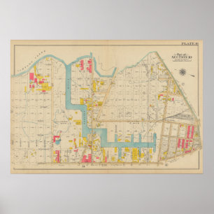 Poster Carte vintage Brooklyn   George Washington Bromley