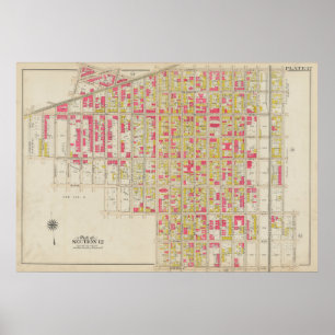 Poster Carte vintage Brooklyn   George Washington Bromley