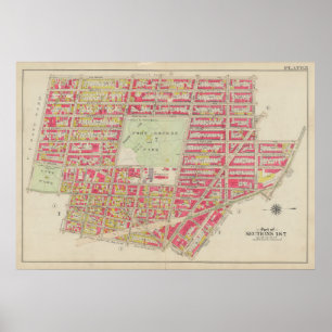 Poster Carte vintage Brooklyn   George Washington Bromley