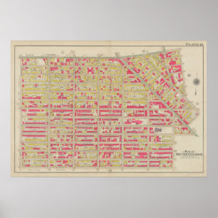 Poster Carte vintage Brooklyn   George Washington Bromley