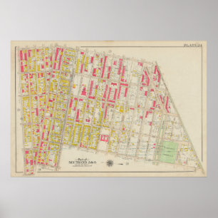 Poster Carte vintage Brooklyn   George Washington Bromley