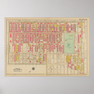 Poster Carte vintage Brooklyn   George Washington Bromley