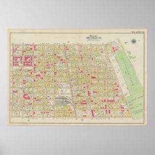 Poster Carte vintage Brooklyn   George Washington Bromley