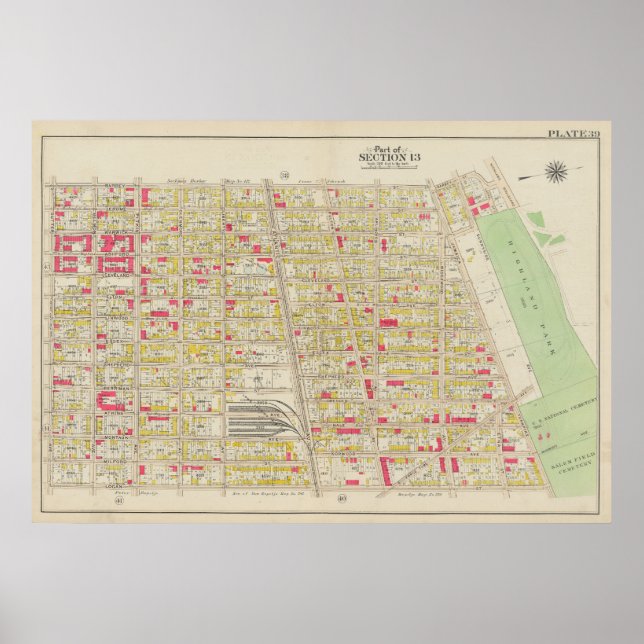 Poster Carte vintage Brooklyn | George Washington Bromley (Devant)