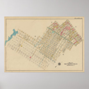 Poster Carte vintage Brooklyn   George Washington Bromley