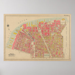 Poster Carte vintage Brooklyn   George Washington Bromley