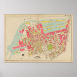 Poster Carte vintage Brooklyn   George Washington Bromley