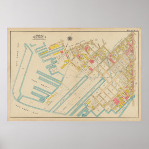 Poster Carte vintage Brooklyn   George Washington Bromley