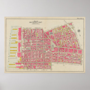 Poster Carte vintage Brooklyn   George Washington Bromley