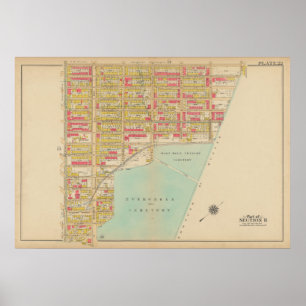 Poster Carte vintage Brooklyn   George Washington Bromley