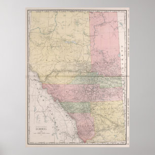 Poster Carte vintage de Alberta Canada (1912)