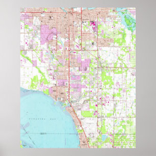 Poster Carte vintage de Bradenton Florida (1964)