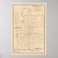 Carte vintage de Carson City NV (1940)