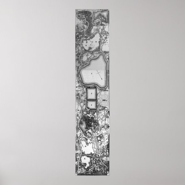 Poster Carte vintage de Central Park NYC (1879) (Devant)