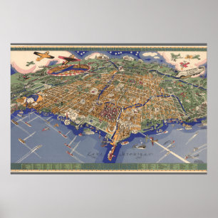 Poster Carte vintage De Chicago