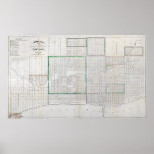 Poster Carte vintage de Chicago (1836)