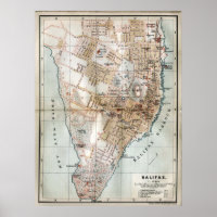 Carte vintage de Halifax Nouvelle-Écosse (1890)