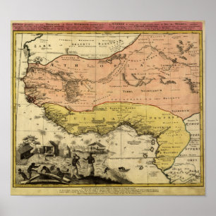 Poster Carte vintage de l'Afrique de l'Ouest 1743