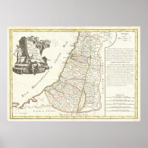 Poster Carte vintage de l'Israël (1770)