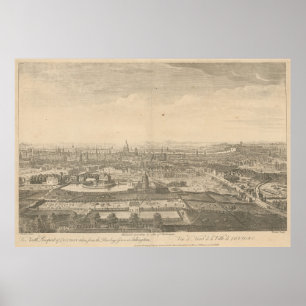 Poster Carte vintage de Londres Angleterre (1750)