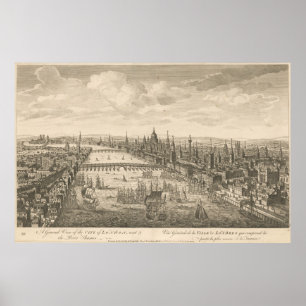 Poster Carte vintage de Londres et de la Tamise
