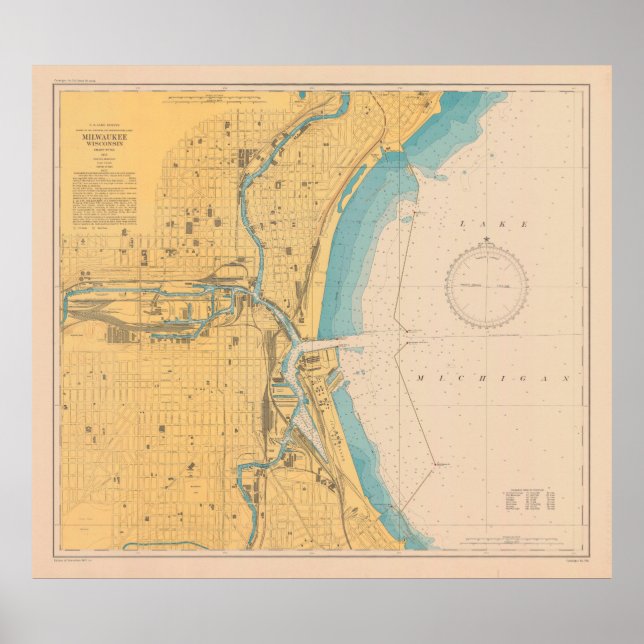 Poster Carte vintage de Milwaukee (1947) (Devant)