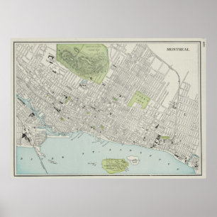 Poster Carte vintage de Montréal (1901)