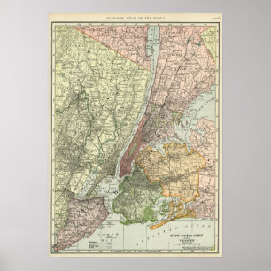 Poster Carte vintage de New York