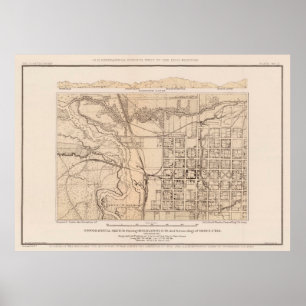 Poster Carte vintage de Ogden UT (1877)