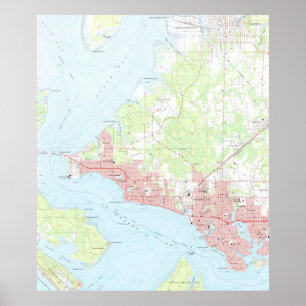 Poster Carte vintage de Panama City Florida (1956)