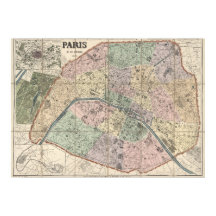Carte vintage de Paris (1878)