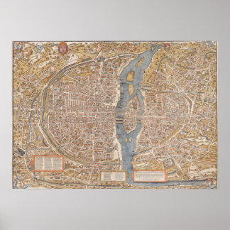 Poster Carte vintage de Paris (1980)