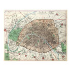 Carte vintage de Paris France (1872)