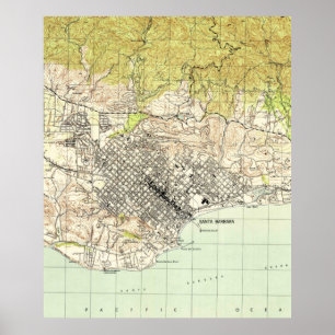 Poster Carte vintage de Père Noël Barbara California (194