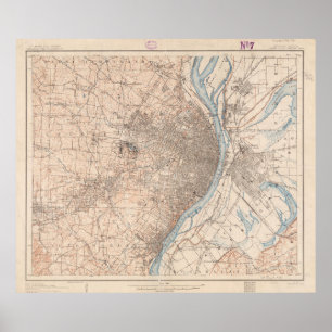 Poster Carte vintage de Saint-Louis Missouri (1904)