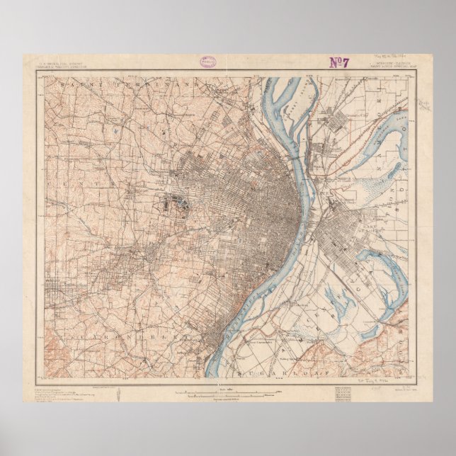 Poster Carte vintage de Saint-Louis Missouri (1904) (Devant)