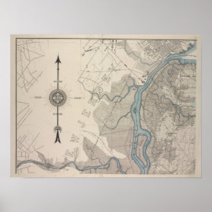 Poster Carte vintage de Staten Island, New York