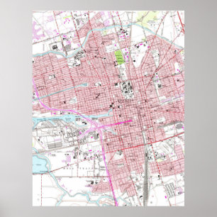 Poster Carte vintage de Stockton California (1968)