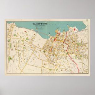 Poster Carte vintage de Tarrytown New York (1893)