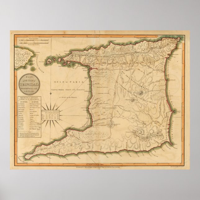 Poster Carte vintage de Trinidad (1912) (Devant)