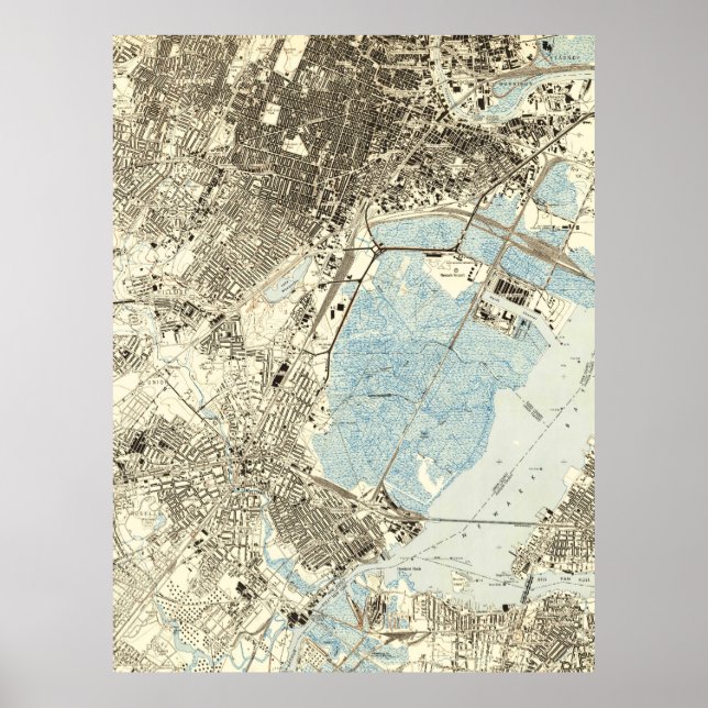 Poster Carte vintage d'Elizabeth NJ (1947) (Devant)