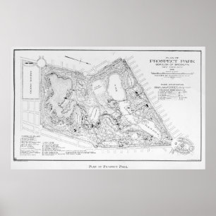 Poster Carte vintage du parc Prospect (1901)